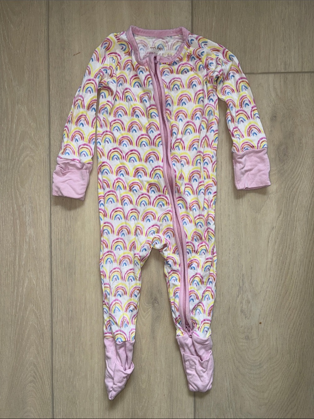 Little Sleepies Pink Rainbow Zippy
